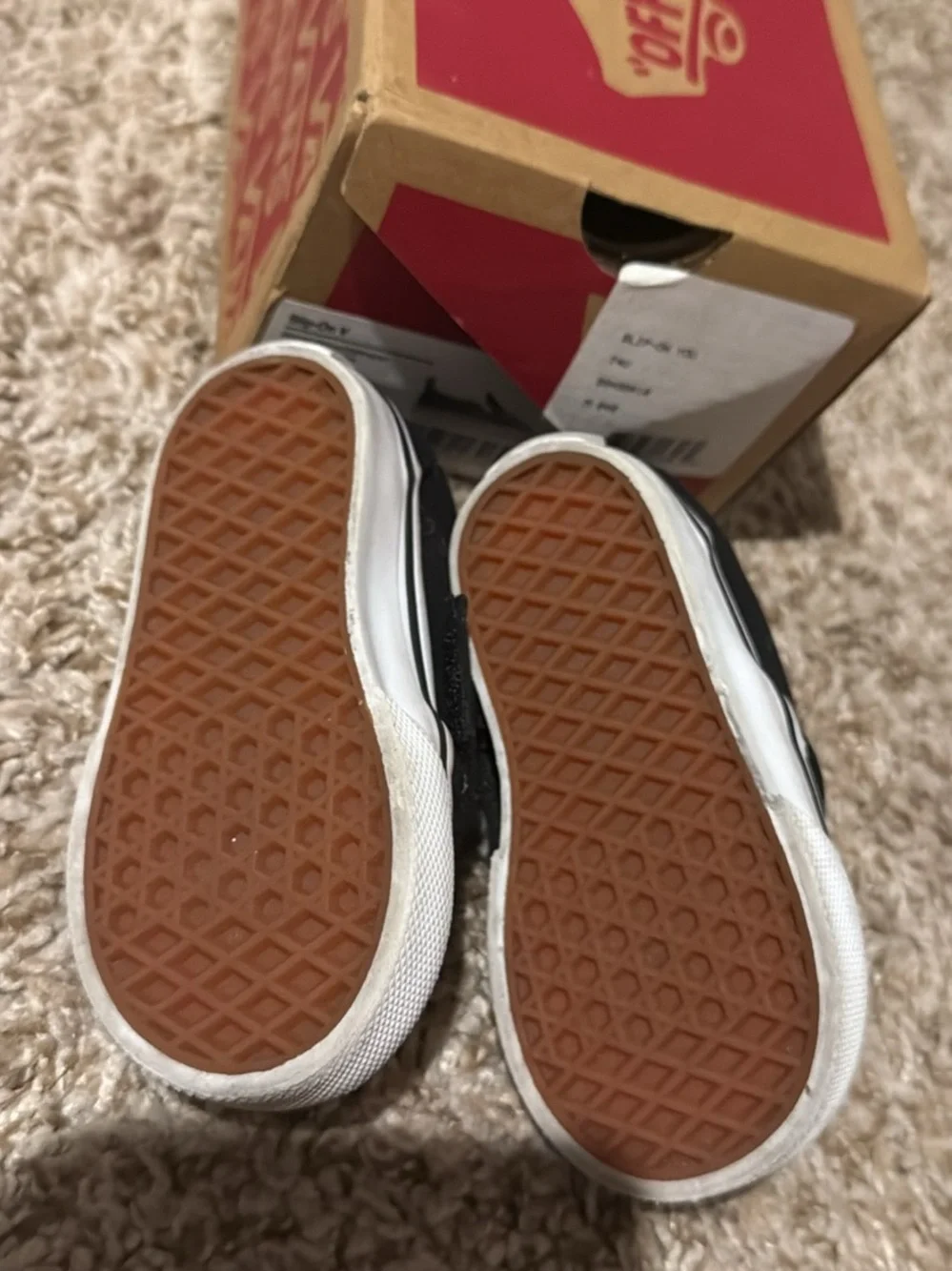Kids Black Vans Slip-on Breast cancer awareness shoes 4 Baby